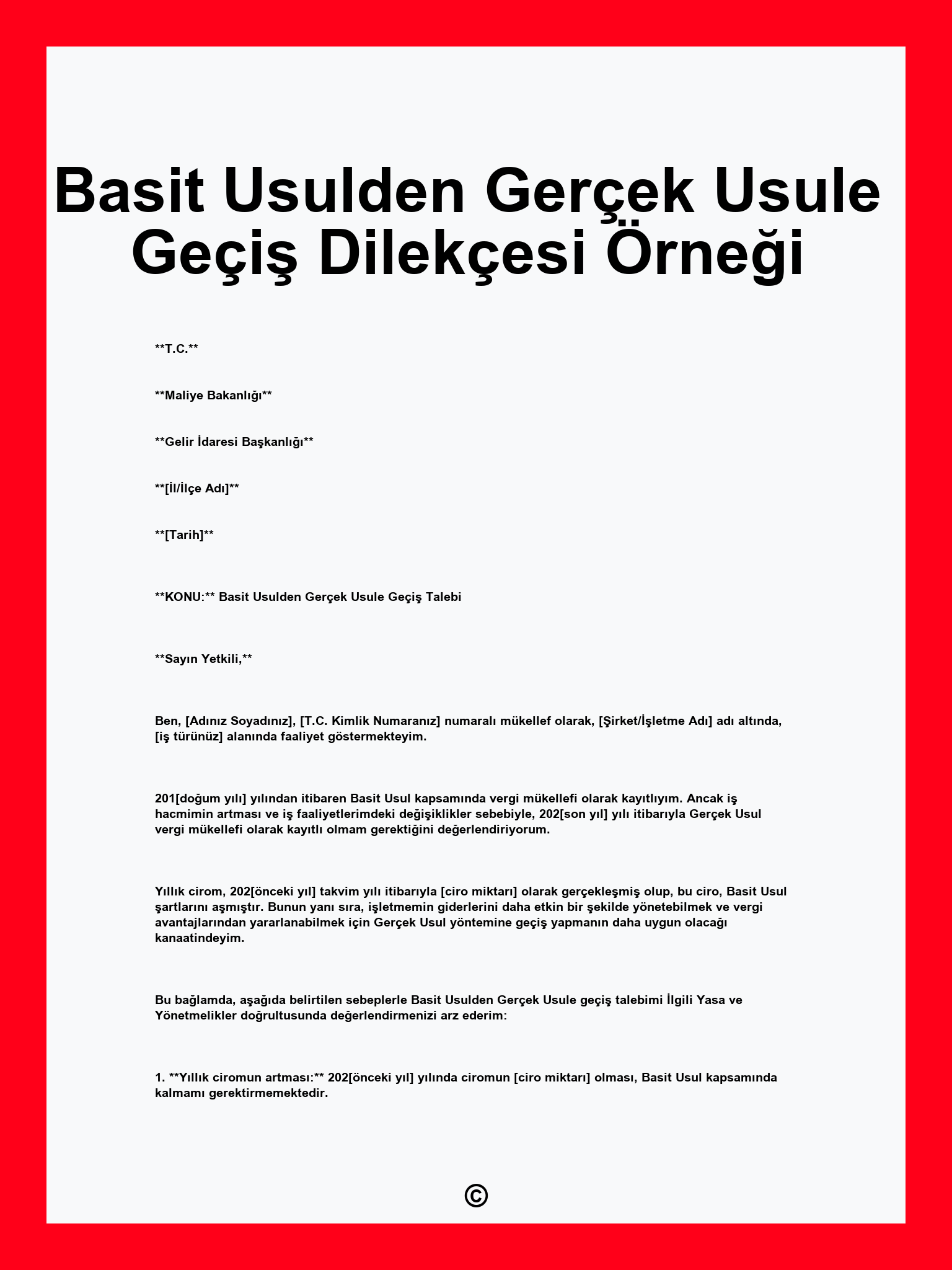 basit usulden gercek usule gecis dilekcesi ornegi pdf word
